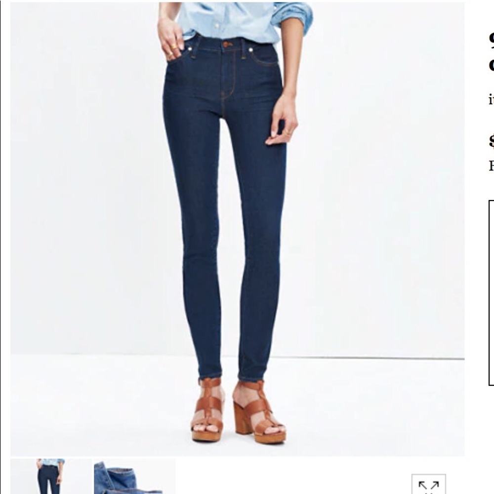 👖 Madewell High Riser Skinny B7131 Davis wash